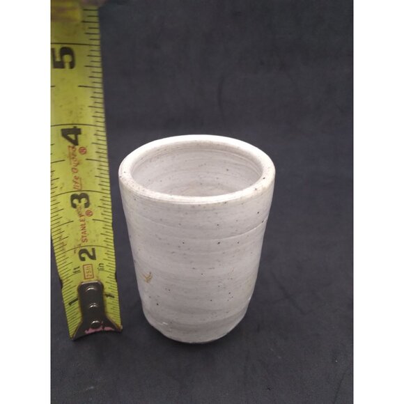 Handmade Ceramic Pottery Cup brutalist rough finish 3.5" Tall Signed by Artist - Picture 6 of 14